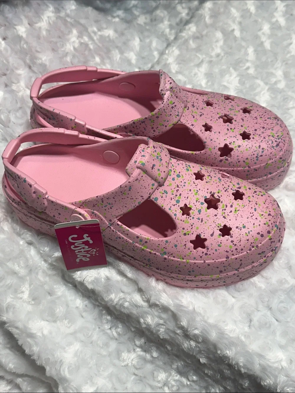 Justice Pink Star-Cut Splash Sandals